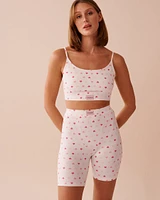 Heart Print Super Soft Crop Cami