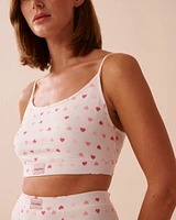 Heart Print Super Soft Crop Cami