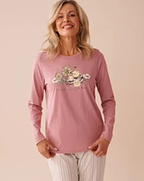 Chandail manches longues en coton à imprimé abeille