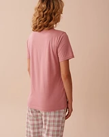 T-shirt col rond en coton à imprimé tournesol