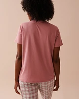 Sunflower Print Cotton Crew Neck T-shirt