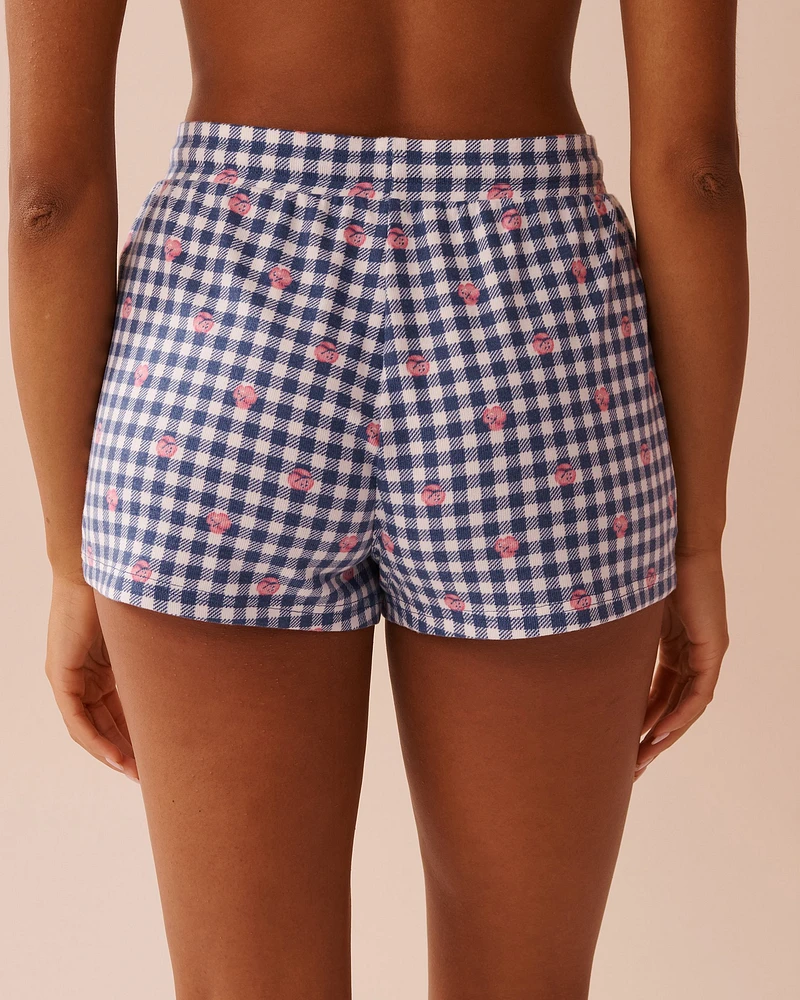 Gingham Print Recycled Fibers Pajama Shorts