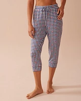 Gingham Print Recycled Fibers Capris