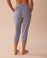 Gingham Print Recycled Fibers Capris