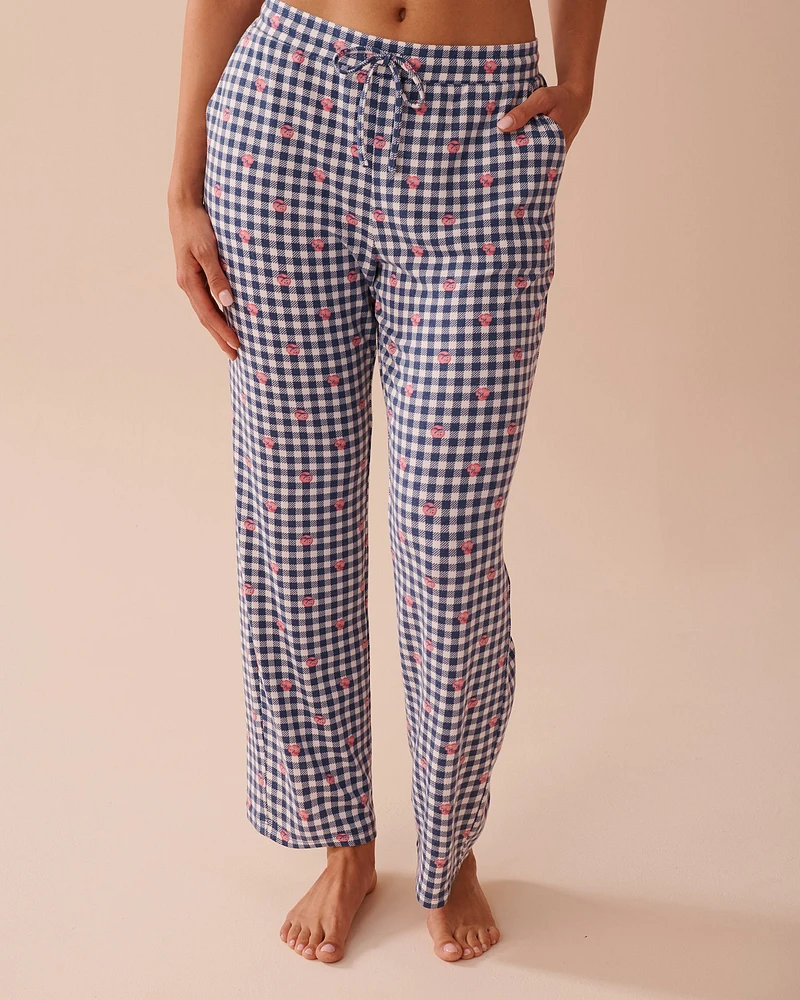 Gingham Print Recycled Fibers Pajama Pants