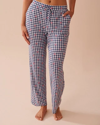 Pantalon de pyjama en fibres recyclées motif Vichy