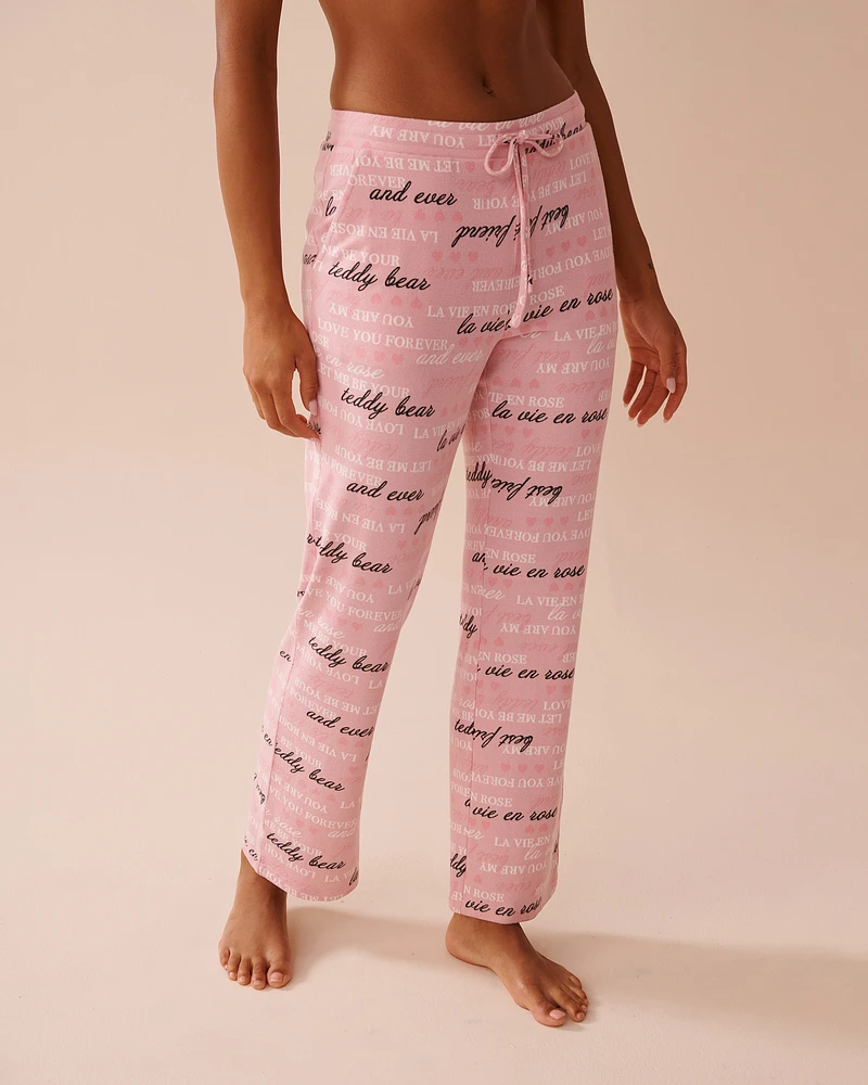 Heart and Letter Print Recycled Fibers Pajama Pants