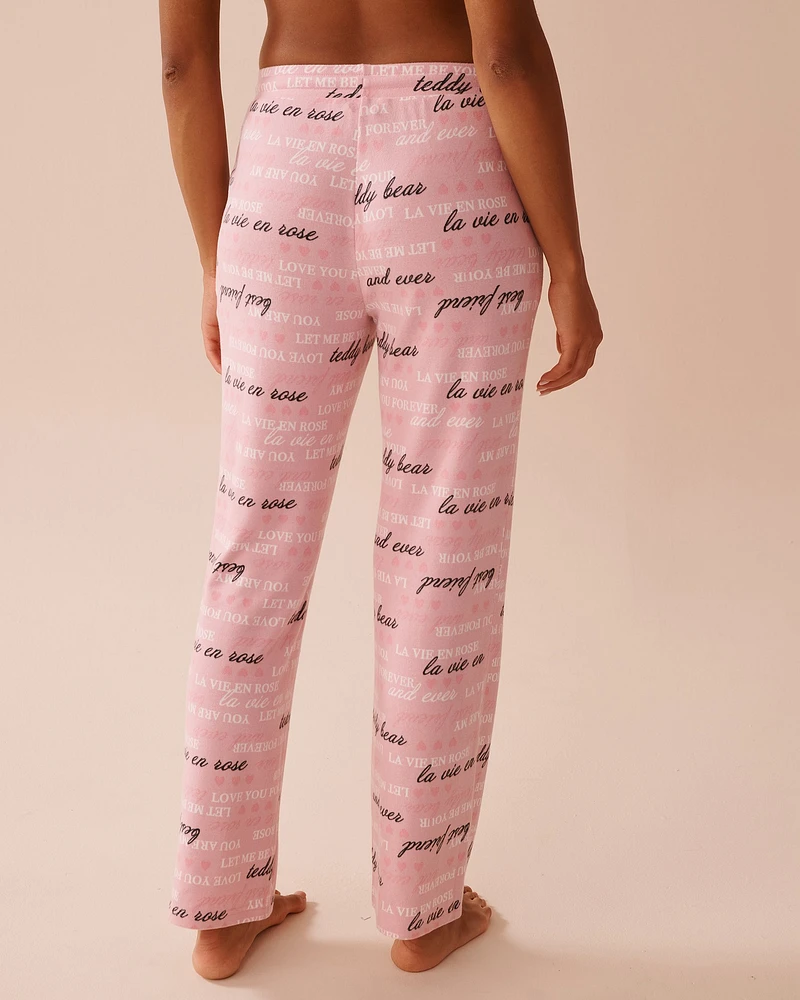 Heart and Letter Print Recycled Fibers Pajama Pants