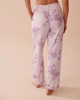 Lilac Rose Print Super Soft Pajama Pants