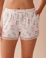 Tulip Print Super Soft Shorts