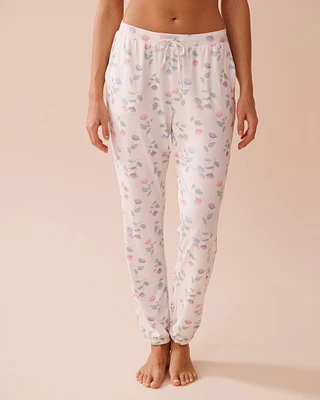 Pantalon de pyjama jogger ultra doux imprimé tulipe