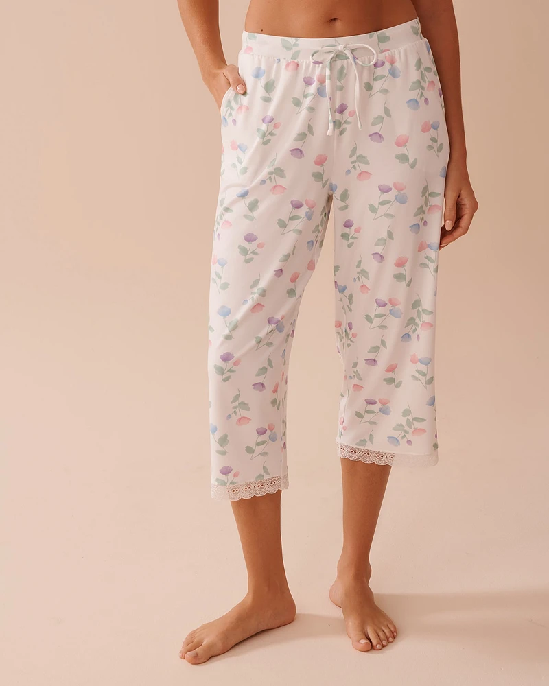 Tulip Print Super Soft Capris