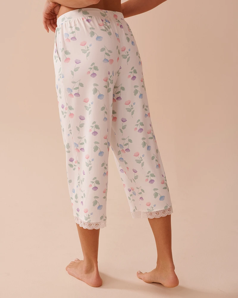 Tulip Print Super Soft Capris