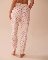 Rose Print Super Soft Jogger Pajama Pants