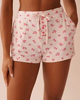 Short de pyjama ultra doux imprimé rose