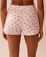 Short de pyjama ultra doux imprimé rose