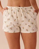 Short de pyjama en coton à imprimé nid d'abeilles