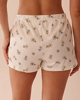 Honeycomb Print Cotton Pajama Shorts