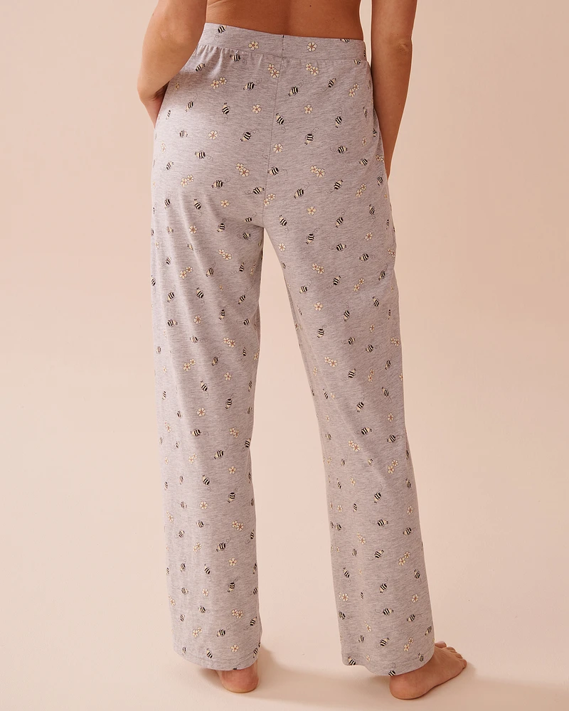 Pantalon de pyjama en coton à imprimé abeille