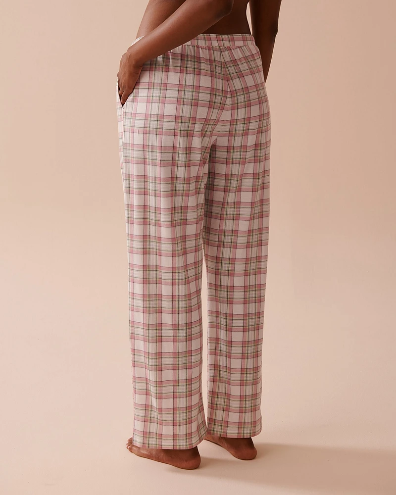 Pantalon de pyjama en coton à carreaux multicolores