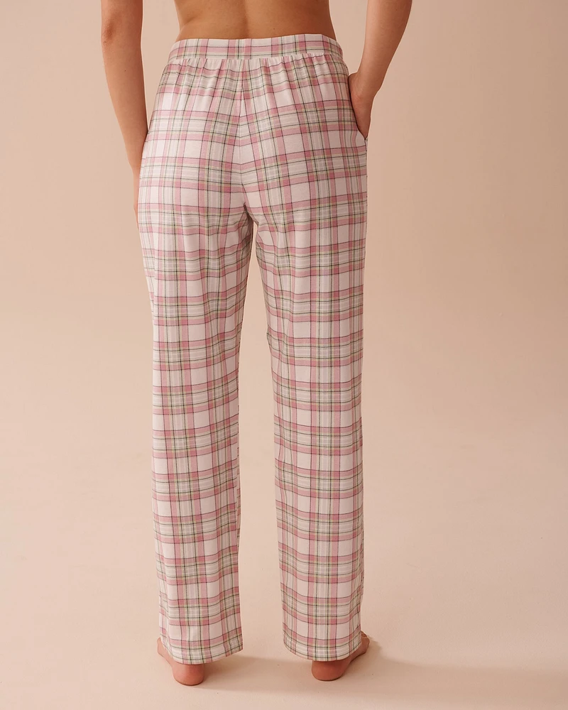 Pantalon de pyjama en coton à carreaux multicolores