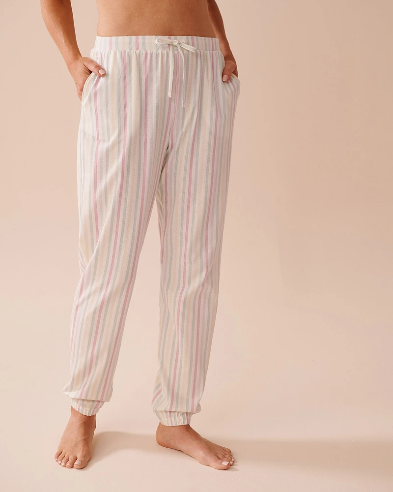 Multistripe Cotton Jogger Pajama Pants