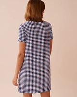 Gingham Print Recycled Fibers Sleepshirt