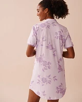 Chemise de nuit ultra douce imprimé rose lilas