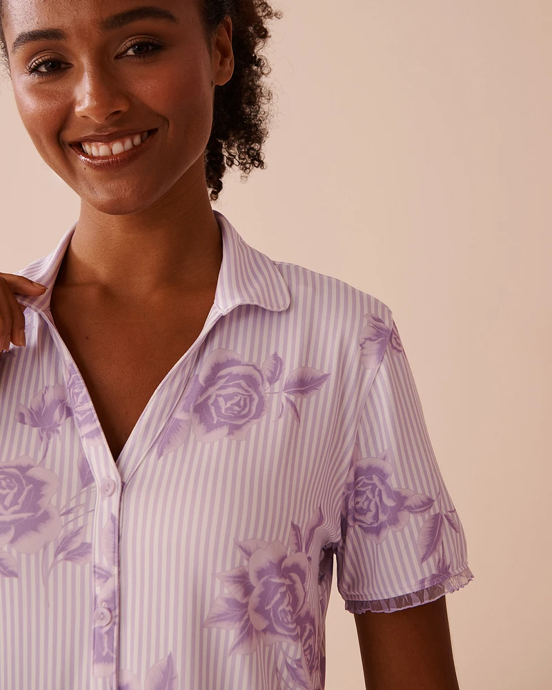 Lilac Rose Print Super Soft Sleepshirt