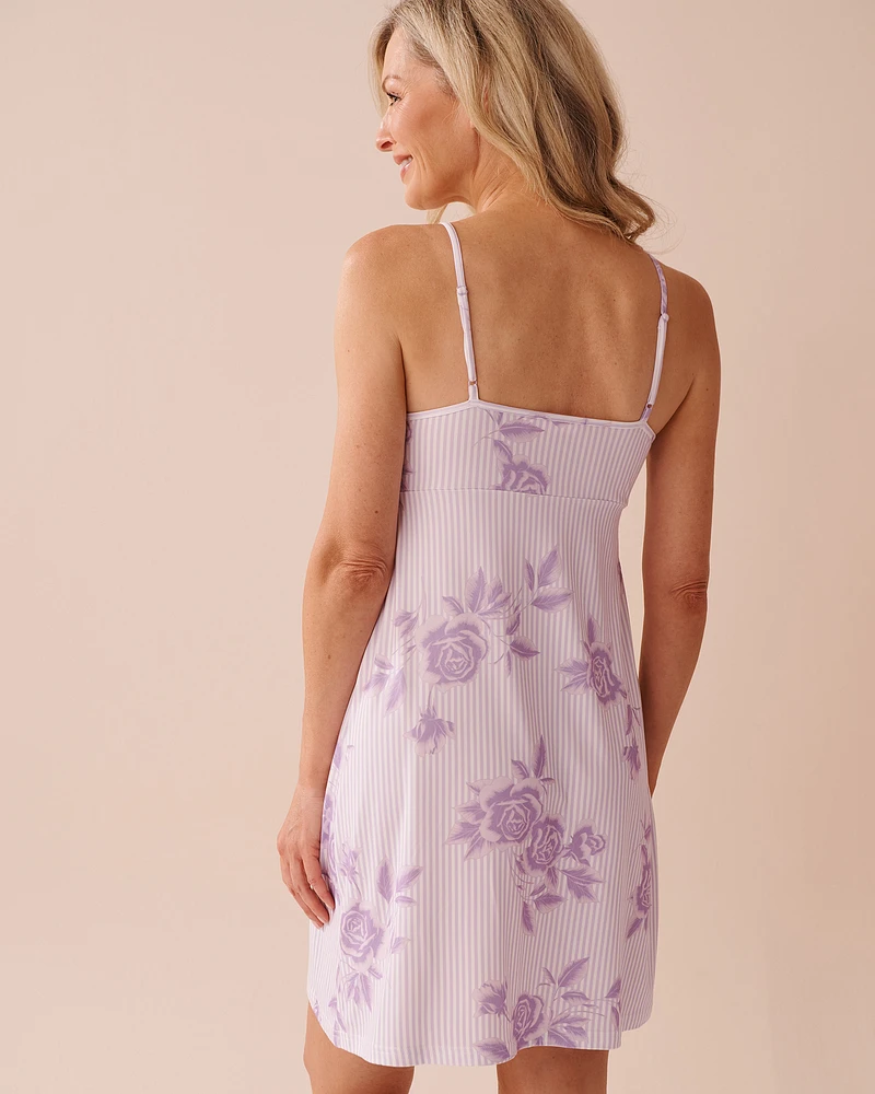 Lilac Rose Print Super Soft Nightie