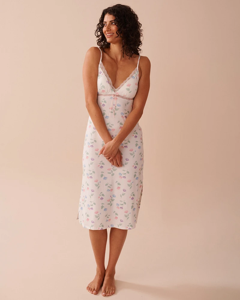 Tulip Print Super Soft Long Nightie