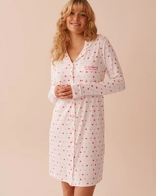 Heart Print Super Soft Sleepshirt