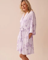 Lilac Rose Print Super Soft Kimono