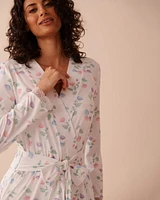 Tulip Print Super Soft Long Kimono