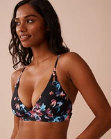 NEON PETALS Longline Triangle Bikini Top