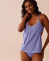 Haut tankini dos nageur en fibres recyclées PERIWINKLE