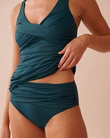 DEEP TEAL Shirred Tankini Top