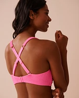 PINK POP Textured D Cup Bralette Bikini Top