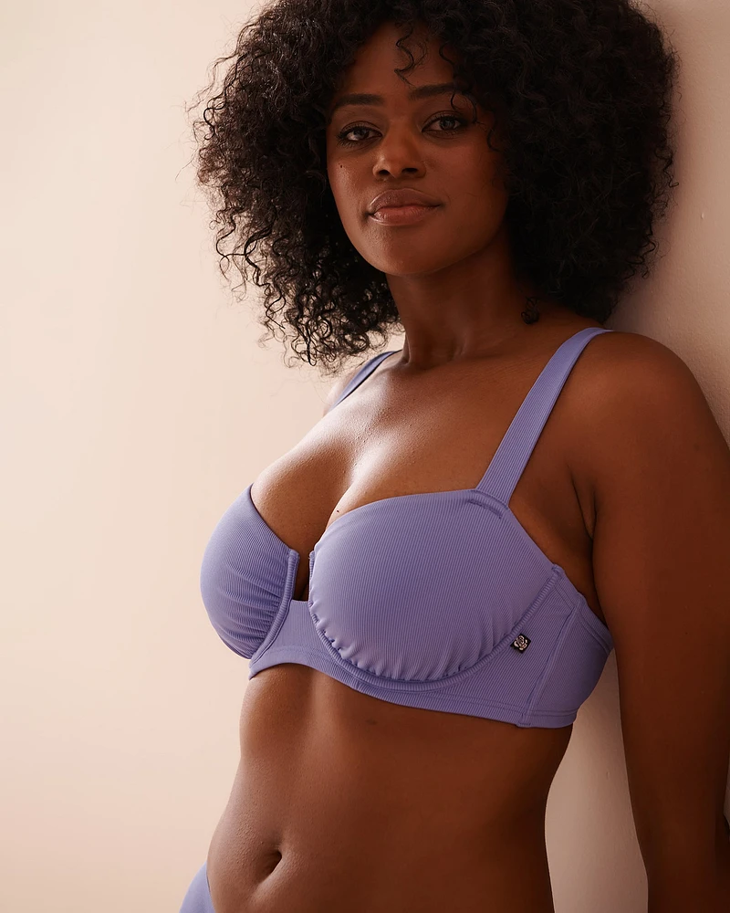 PERIWINKLE Recycled Fibers D Cup Balconette Bikini Top