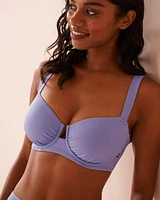 PERIWINKLE Recycled Fibers D Cup Balconette Bikini Top