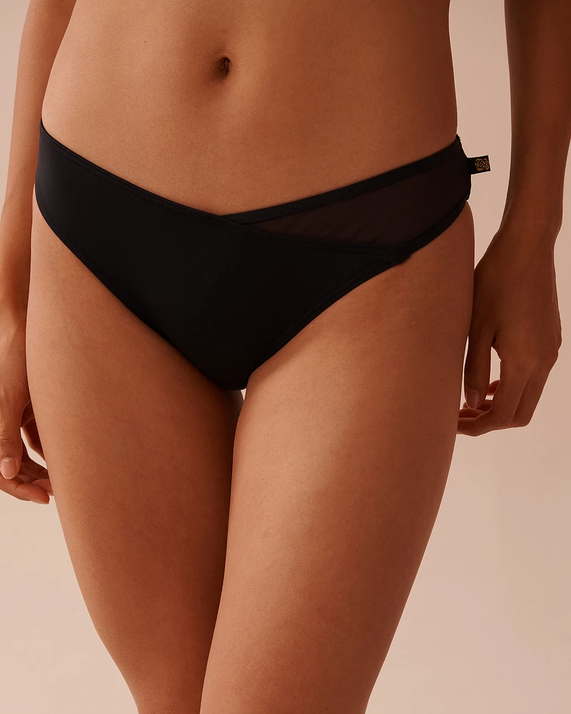 Bas de bikini brésilien avec insertion résille