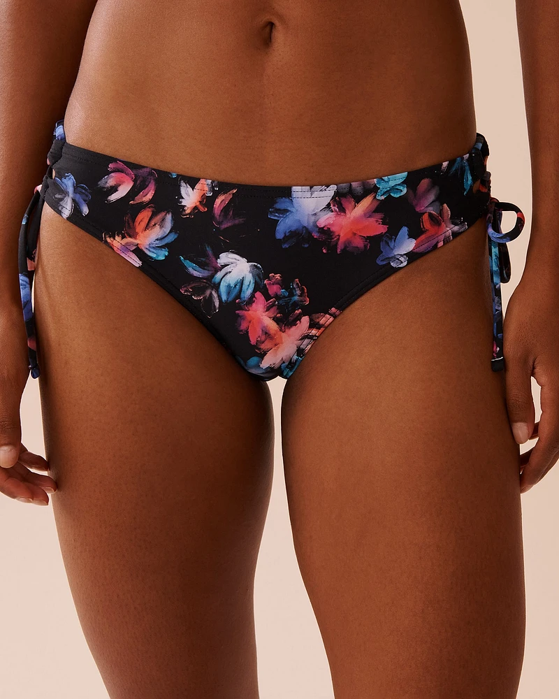 Bas de bikini cheeky noué aux hanches NEON PETALS