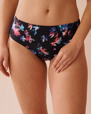 Bas de bikini brésilien taille mi-haute NEON PETALS