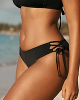 BLACK Side Tie Cheeky Bikini Bottom