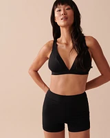 Bas de bikini garçonne taille mi-haute BLACK