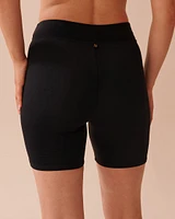 Short de bain long à taille haute BLACK