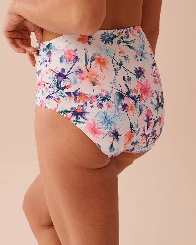 WATERCOLOUR Shirred High Waist Bikini Bottom