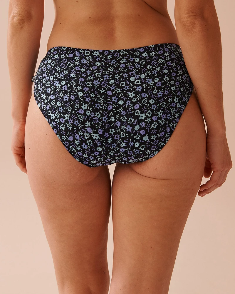 PERIWINKLE FLOWERS Recycled Fibers Mid-rise Bikini Bottom