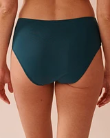 DEEP TEAL Draped Mid Waist Bikini Bottom