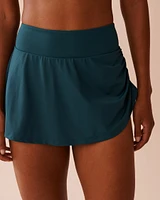 DEEP TEAL High Waist Skirt Bikini Bottom